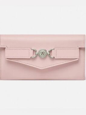 Versace Medusa ‘95 Long Leather Wallet in Light Pink/Silver Hardware NWT in Box